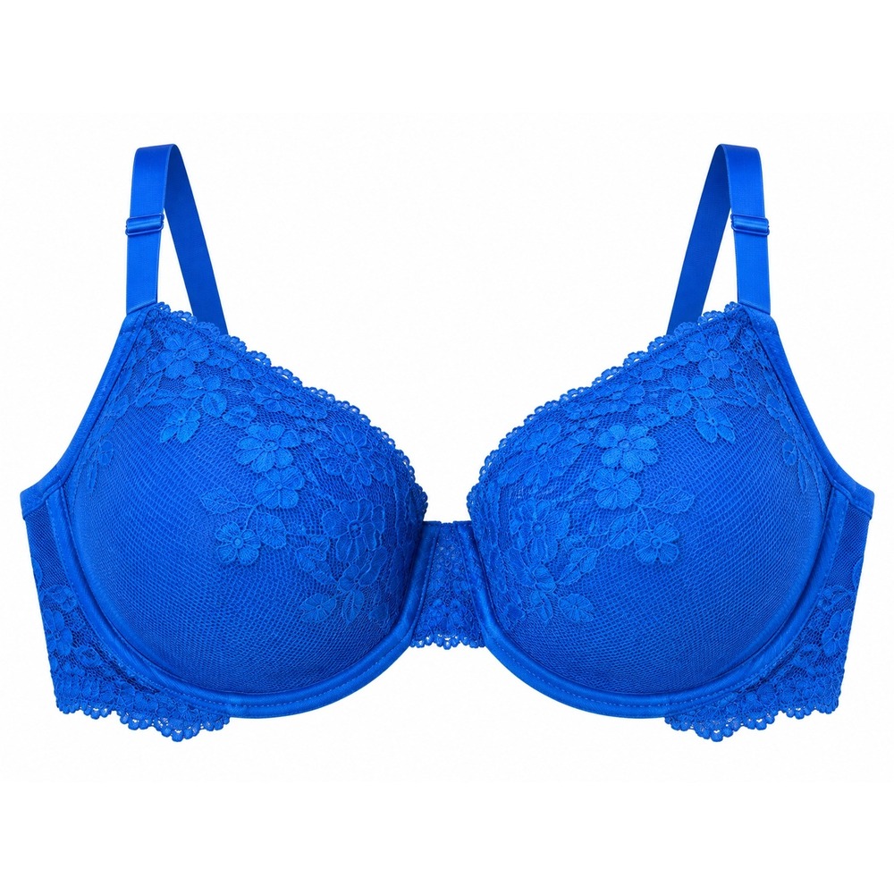 Lace Mesh Natori Full Coverage Underwire Bra 36DDD Blue